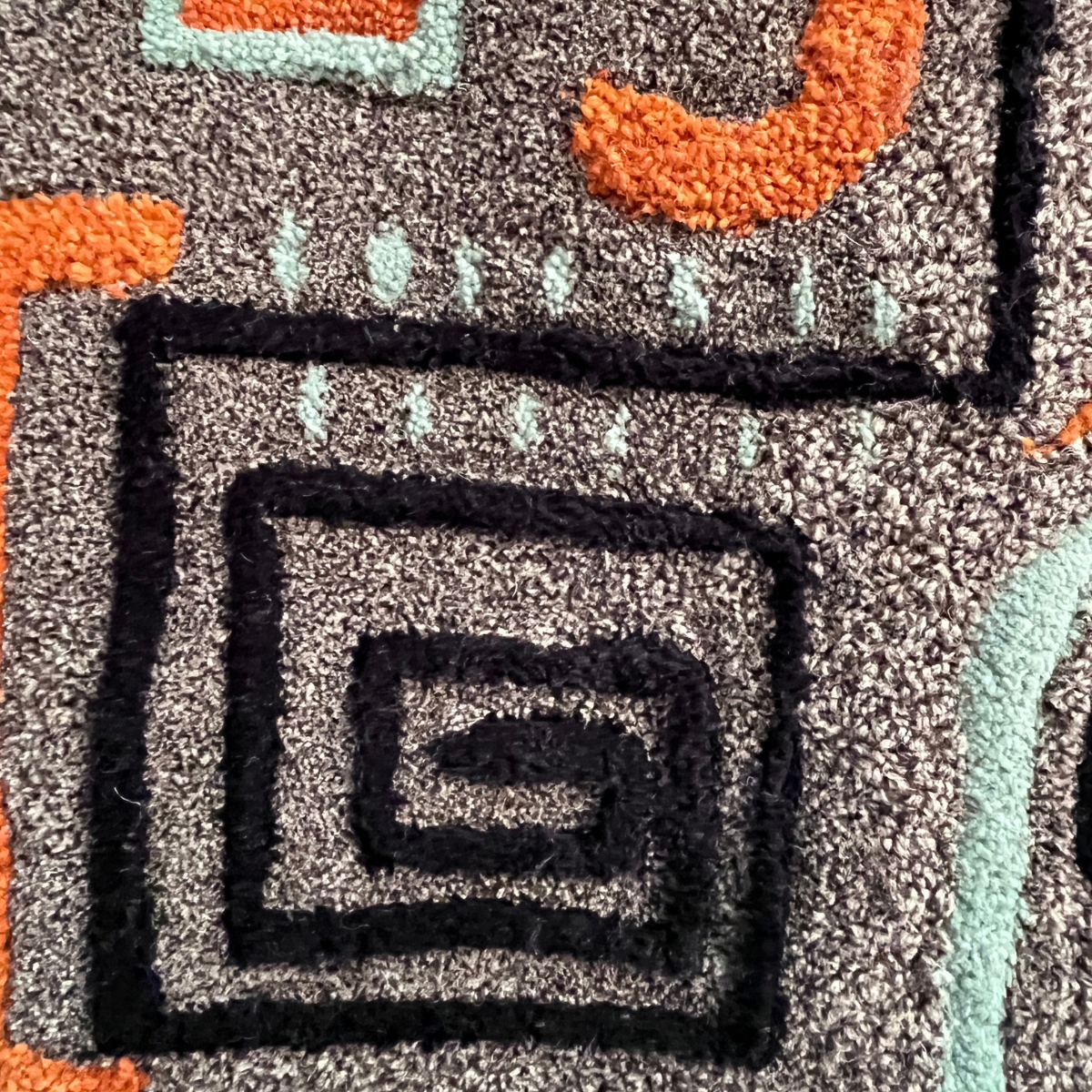 Circuit Rug — full view showing geometric shapes and sculptural silhouette